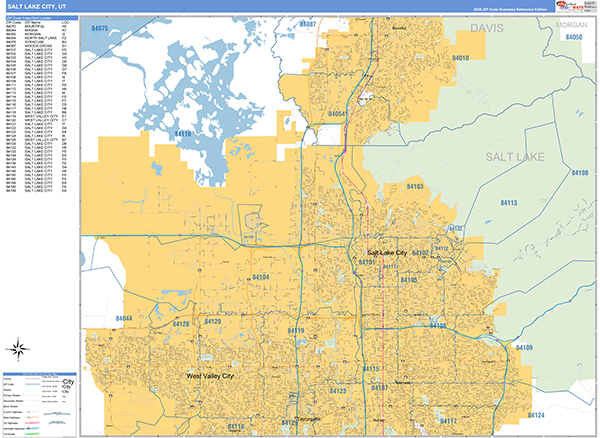 Salt Lake City Wall Map